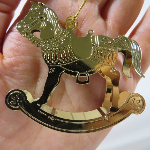 Vintage Gold Tone Ornaments Stands or Hangs (13) + Angle with bell - Picture 2 of 12